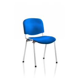 ISO Stacking Chair Blue Fabric Chrome Frame BR000068