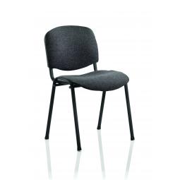 ISO Stacking Chair Charcoal Fabric Black Frame BR000059
