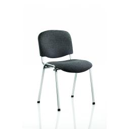 ISO Stacking Chair Charcoal Fabric Chrome Frame BR000069