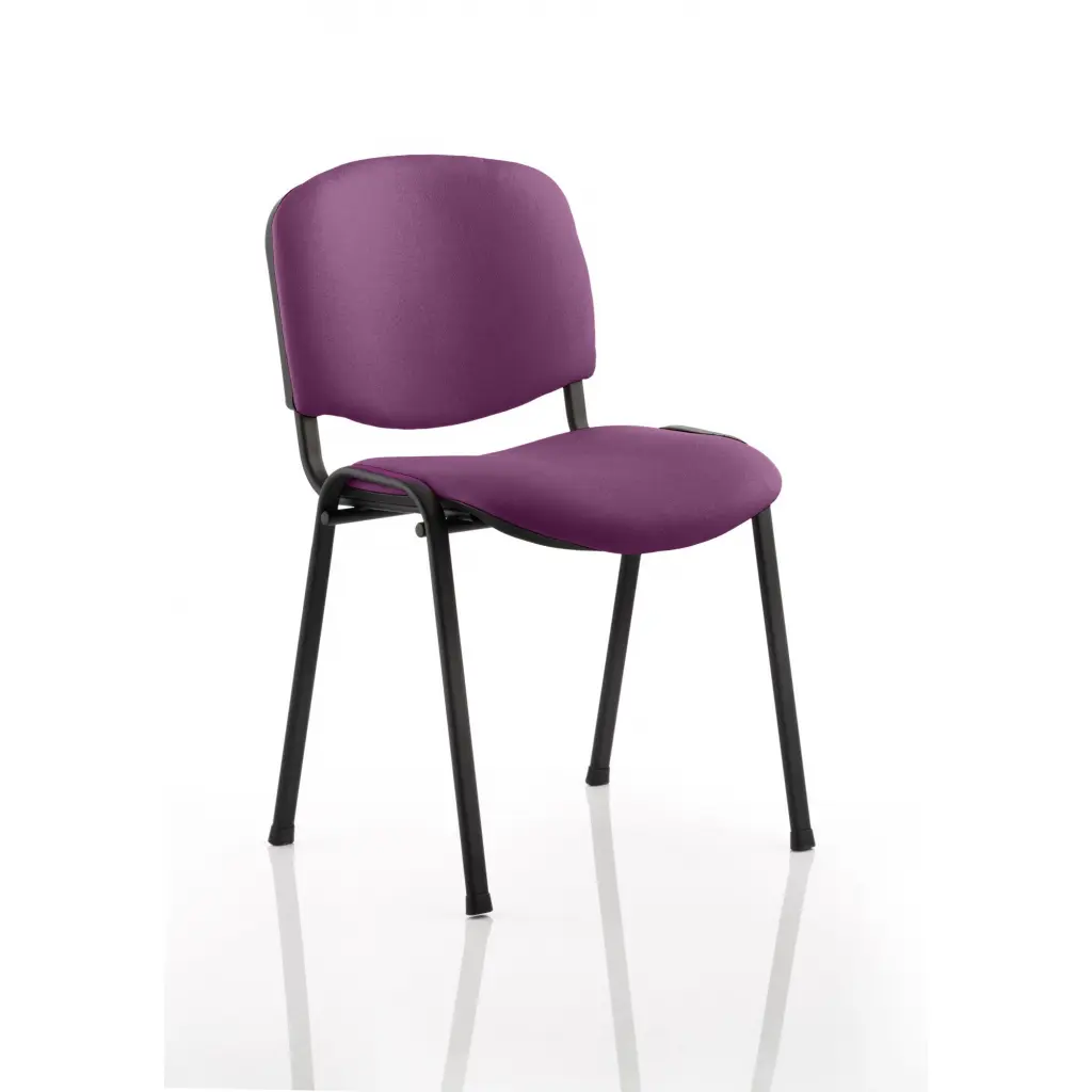 Dynamic ISO Stacking Chair Bespoke Tansy Purple Fabric Black Frame - KCUP0312