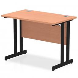 Impulse 1000x600mm Straight Desk Beech Top Black I004299