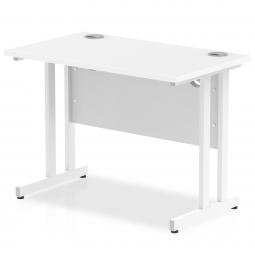 Impulse 1000x600mm Straight Desk White Top White MI002200