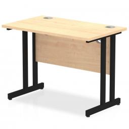 Impulse 1000 x 600mm Straight Desk Maple Top Black Cantilever Leg I004300