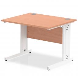 Impulse 1000x800mm Straight Desk Beech Top White MI001753