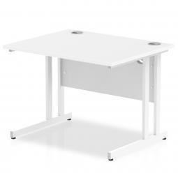 Impulse 1000x800mm Straight Desk White Top White MI002190