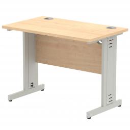 Impulse 1000x800mm Straight Desk Maple Top Silver I003537