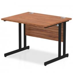 Impulse 1000x800mm Straight Desk Walnut Top Black Cantilever Leg I004308