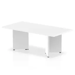 Dynamic Impulse W1200 x D600 x H435mm Rectanguar Coffee Table Panel Arrowhead Leg White Finish - I003418