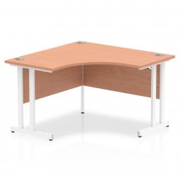 Dynamic Impulse 1200mm Corner Desk Beech Top White Cantilever Leg MI001872