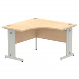 Dynamic Impulse 1200mm Corner Desk Maple Top Silver Cable Managed Leg MI002616