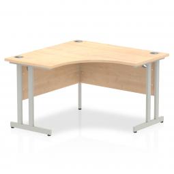 Dynamic Impulse 1200mm Corner Desk Maple Top Silver Cantilever Leg I000362