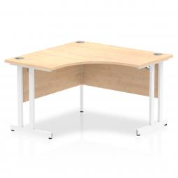 Dynamic Impulse 1200mm Corner Desk Maple Top White Cantilever Leg MI002615