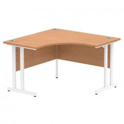 Dynamic Impulse 1200mm Corner Desk Oak Top Silver Cantilever Leg MI000819