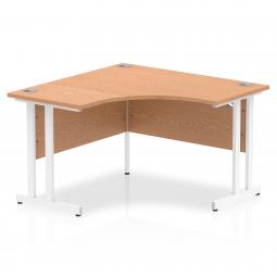 Dynamic Impulse 1200mm Corner Desk Oak Top White Cantilever Leg MI002841