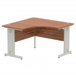 Dynamic Impulse 1200mm Corner Desk Walnut Top Silver Cable Managed Leg MI002128