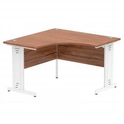 Dynamic Impulse 1200mm Corner Desk Walnut Top White Cable Managed Leg MI002129