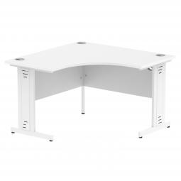 Dynamic Impulse 1200mm Corner Desk White Top White Cable Managed Leg MI002391