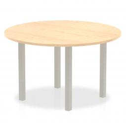 Dynamic Impulse 1200mm Round Table Maple Top Silver Post Leg I000260