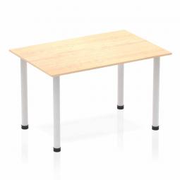 Dynamic Impulse 1200mm Straight Table Maple Top Silver Post Leg BF00190