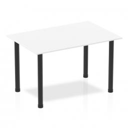 Dynamic Impulse 1200mm Straight Table White Top Black Post Leg BF00367