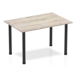 Dynamic Impulse 1200mm Straight Table Grey Oak Top Black Post Leg BF00398