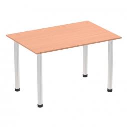 Impulse 1200mm Straight Table Beech Top Aluminium Post Leg I003631