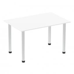 Impulse 1200mm Straight Table White Top Aluminium Post Leg I003632