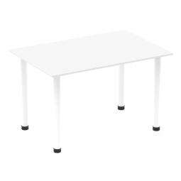 Impulse 1200mm Straight Table White Top White Post Leg I003680