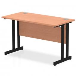 Impulse 1200 x 600mm Straight Desk Beech Top Black Cantilever Leg MI003196