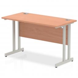 Impulse 1200x600mm Straight Desk Beech Top Silver MI001679