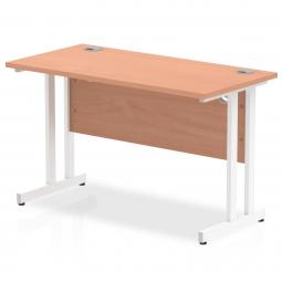 Impulse 1200x600mm Straight Desk Beech Top White MI001684