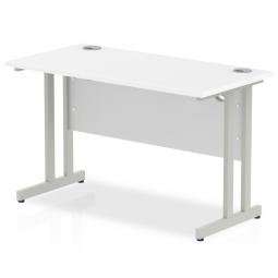 Impulse 1200x600mm Straight Desk White Top Silver MI002196