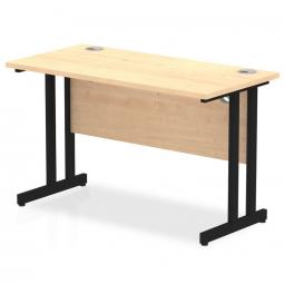 Impulse 1200 x 600mm Straight Desk Maple Top Black Cantilever Leg MI003226