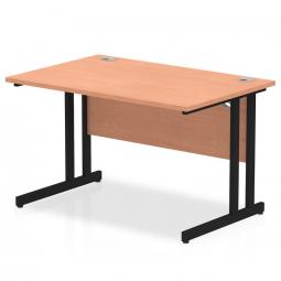 Impulse 1200 x 800mm Straight Desk Beech Top Black Cantilever Leg MI003193