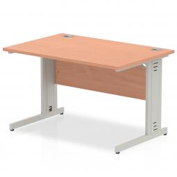 Impulse 1200x800mm Straight Desk Beech Top Silver I000459