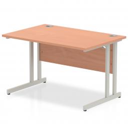 Impulse 1200x800mm Straight Desk Beech Top Silver I000283