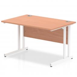 Impulse 1200x800mm Straight Desk Beech Top White MI001674