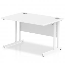 Impulse 1200x800mm Straight Desk White Top White MI002191