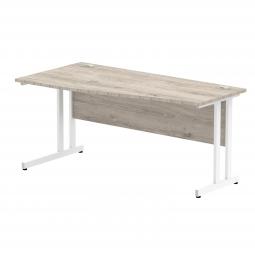 Impulse 1200x800mm Straight Desk Grey Oak Top Silver I003098