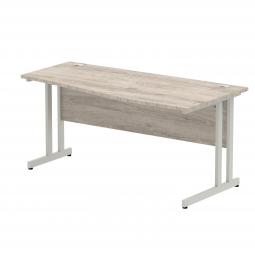 Impulse 1200x800mm Straight Desk Grey Oak Top White I003101