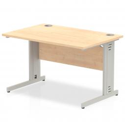 Impulse 1200x800mm Straight Desk Maple Top Silver I000516