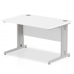 Impulse 1200x800mm Straight Desk White Top Silver I000478