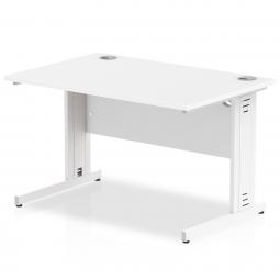 Impulse 1200 x 800mm Straight Desk White Top White Cable Managed Leg MI002271