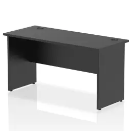 Dynamic Impulse W1400 x D600 x H730mm Straight Office Desk With Cable Management Ports Panel End Leg Black Finish - I004972