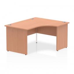 Impulse 1400mm Right Crescent Desk Beech Top Panel End Leg I003872