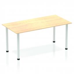 Dynamic Impulse 1400mm Straight Table Maple Top Silver Post Leg BF00191