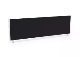 Impulse Straight Screen W1400 x D25 x H400mm Black With White Frame - I004622