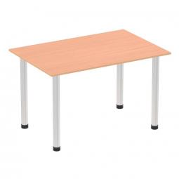 Impulse 1400mm Straight Table Beech Top Aluminium Post Leg I003636