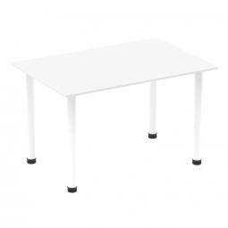 Impulse 1400mm Straight Table White Top White Post Leg I003688