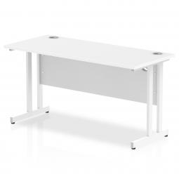 Impulse 1400x600mm Straight Desk White Top White MI002202